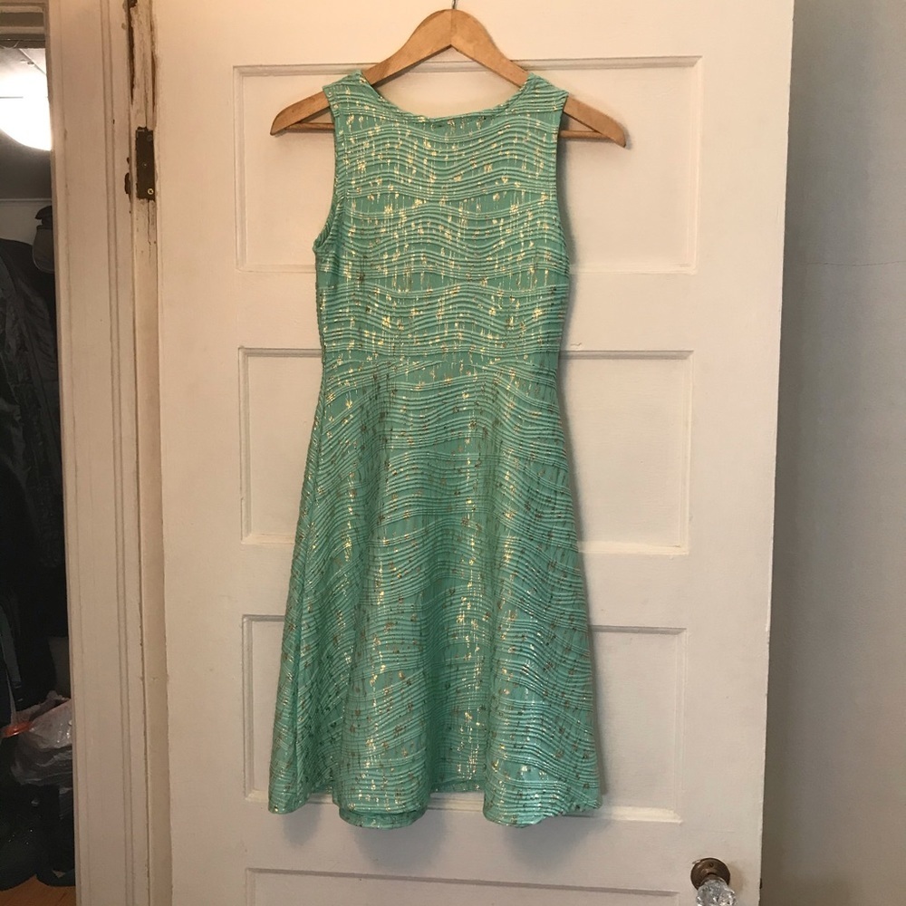 Christian Siriano Sm textured mint skater dress - Picture 2 of 5
